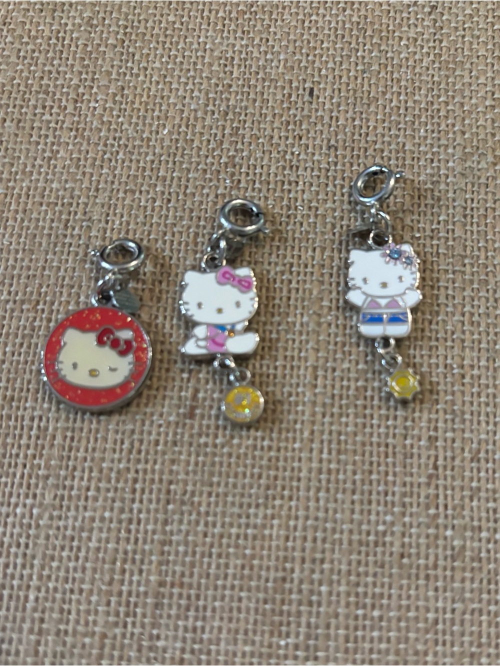 Sanrio Hello Kitty Enamel Charm Lot Of 3